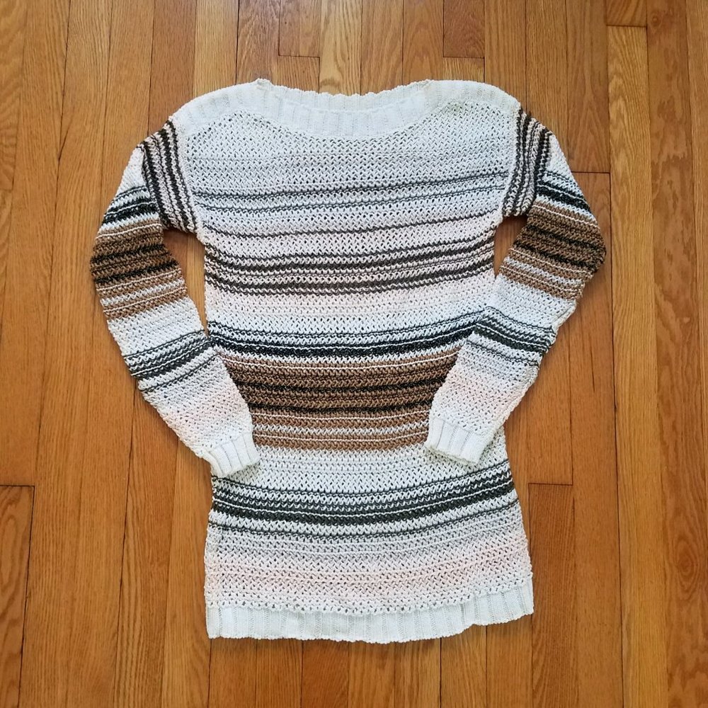 Pendleton Striped Cotton Tunic Sweater Women's S